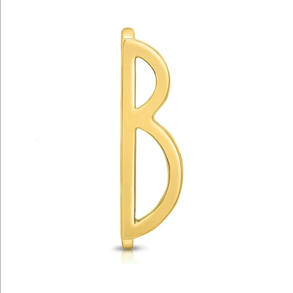 14K Gold Plated Horizontal Initial Ring Size 9
